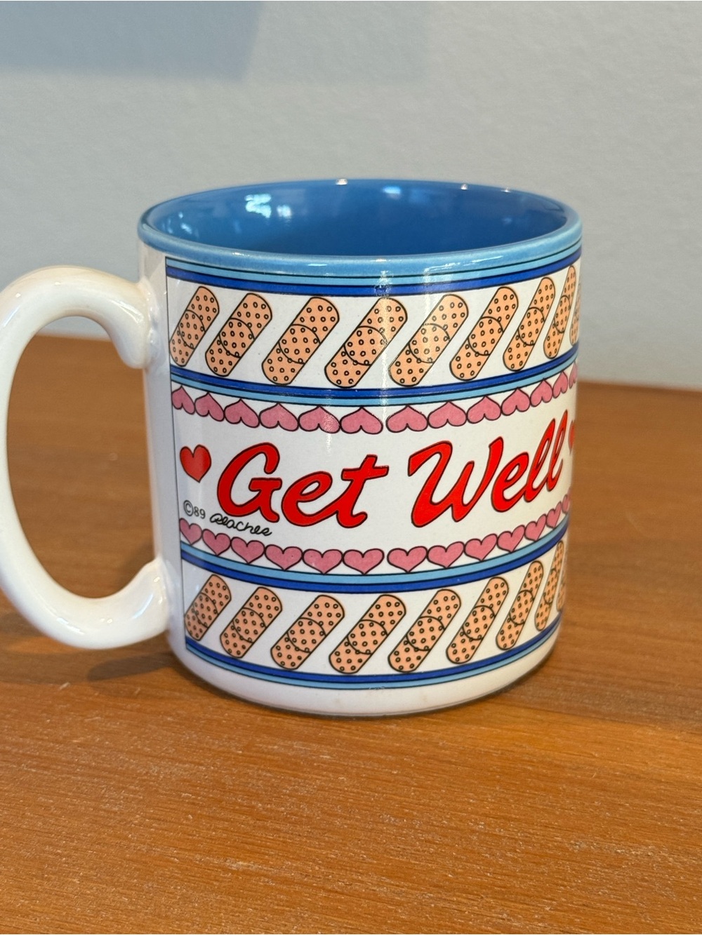 Vintage Get Well Mug Coffee Cup Peaches 1989